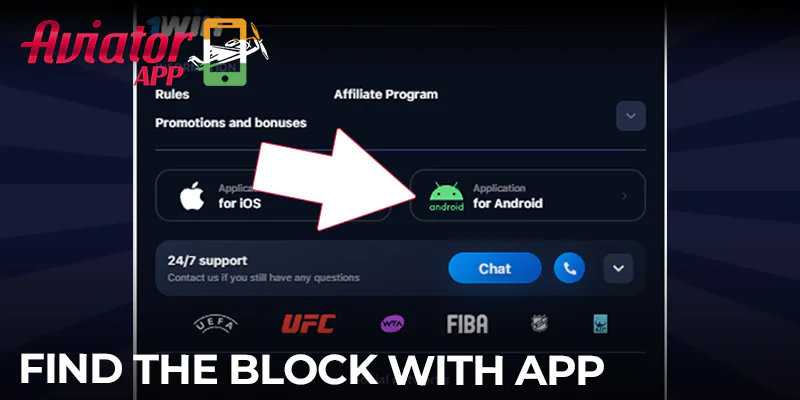 Click on the Android icon to download the Aviator App